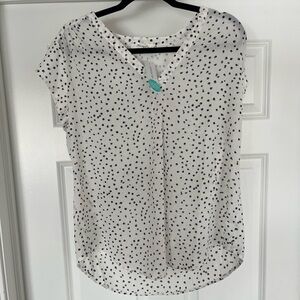Elegant Black and White Polka Dot Blouse